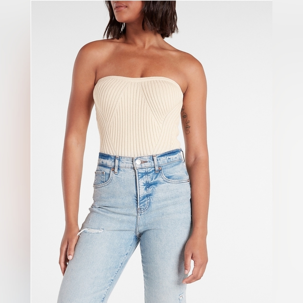 Express Strapless Ribbed Tube Top